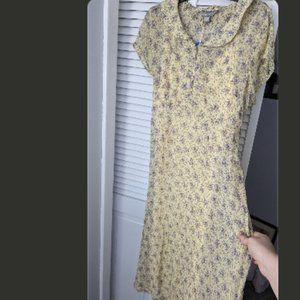 April Cornell Yellow Floral Midi Dress